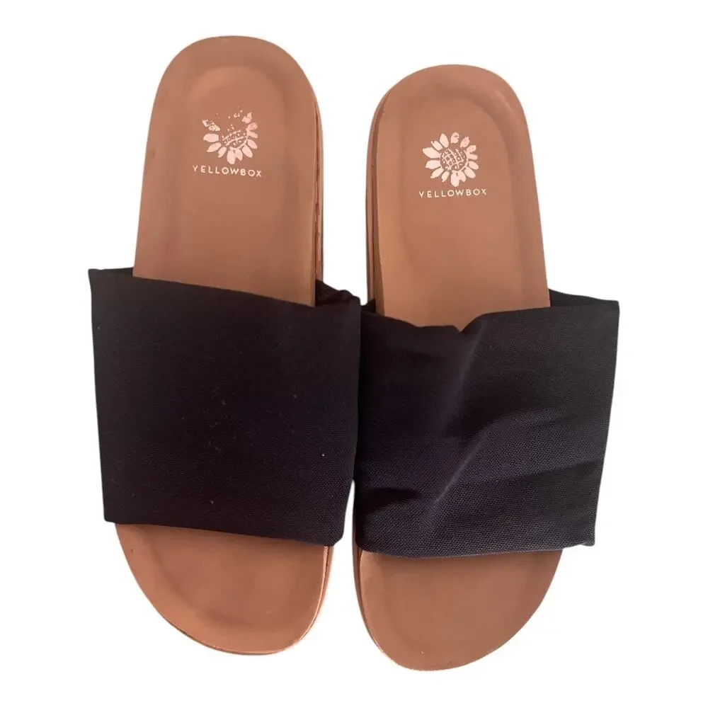 YELLOW BOX Temera Black Wedge Sandal Size 9 - Picture 3 of 8